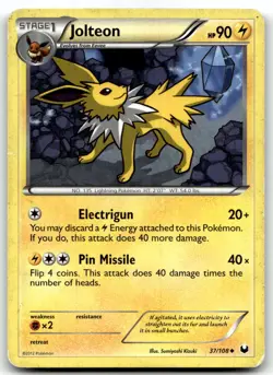 Jolteon 37/108 Dark Explorers Uncommon Normal Pokemon TCG HP - Image 1