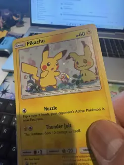 🌀Pokemon Pikachu SM162 Cosmos Holo Insane HD GALAXY SWIRL RARE🌀 - Image 1