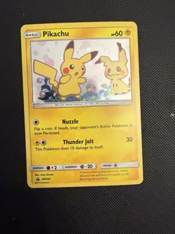 🌀Pokemon Pikachu SM162 Cosmos Holo Insane HD GALAXY SWIRL RARE🌀 - Image 2