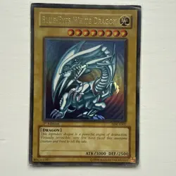 Yugioh Blue Eyes White Dragon SDK-E001 1st Edition Trading Card MP/HP - Image 1