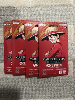 One Piece TCG Carrying On His Will Sleeved Booster Pack OP-13 English Lot Of 4 - Image 1