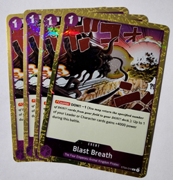 4X One Piece Card Game Blast Breath ST04-016 PRB-01 Jolly Roger Foil - Image 1