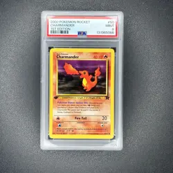 2000 Pokemon Charmander 1st Edition #50/82 Team Rocket PSA 9 Mint - Image 1