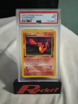 PSA 9 Charmander 50/82 1st Edition Team Rocket 2000 Pokemon Card - Image 1