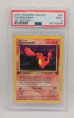 2000 Pokemon Charmander 1st Edition #50/82 Team Rocket PSA 9 Mint 60702598 - Image 1