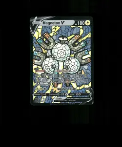 FAN-ART READ DESCRIPTION BELOW HOLO Magneton Card Stained Glass Pokemon - Image 1