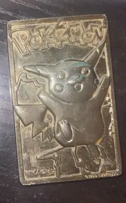 Pokemon Pikachu Gold And Poliwhirl Metal Burger King Card 1999 Nintendo - Image 3