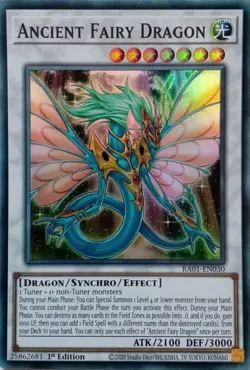 RA01-EN030 ANCIENT FAIRY DRAGON SUPER RARE 1ST EDITION YuGiOh CARD - Image 1