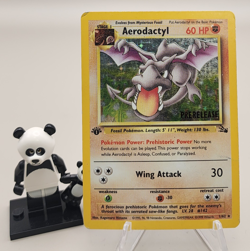 Aerodactyl Prerelease Holo 1st Edition Fossil Card 1/62 DMG - Image 1