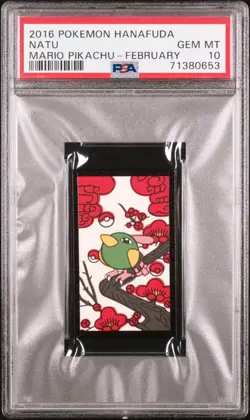Natu PSA 10 Pokemon Graded Card Mario Pikachu Hanafuda Japanese 2016 February - Image 1