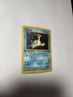 Pokemon TCG Lapras 1st Edition Fossil Holo Unlimited Rare Card 10/62 - Image 1