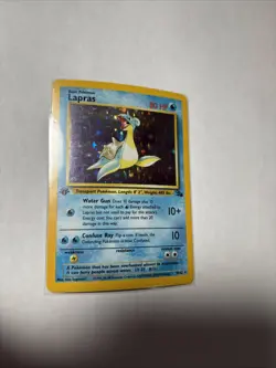 Pokemon TCG Lapras 1st Edition Fossil Holo Unlimited Rare Card 10/62 - Image 2