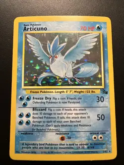 Pokemon WOTC Card - Articuno - Fossil Set - Holo Rare - 2/62 MP - Image 1