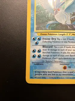 Pokemon WOTC Card - Articuno - Fossil Set - Holo Rare - 2/62 MP - Image 5
