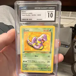 Pokemon Ekans 56/82 Team Rocket 1st Edition CGC 10 Regular 2000 TCG Card - Image 1