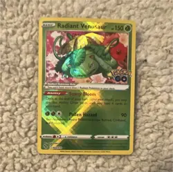 Pokemon Venusaur Radiant Rare Holo Pokemon GO 004/078 150 HP Card - Image 1