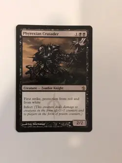 Phyrexian Crusader LP Mirrodin Besieged MBS Rare Infect Knight Mtg - Image 1