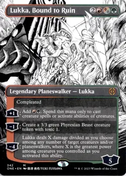 MTG Lukka, Bound to Ruin (Borderless) (342) | NM | Phyrexia {ONE} - Image 1
