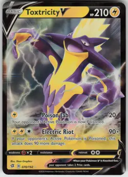 Pokemon Toxtricity V Ultra Rare SWSH02: Rebel Clash 070/192 NM - Image 1