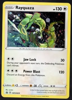 Rayquaza SWSH029 Pokemon Black Star Promo Sword & Shield Cosmos Holo - Image 1