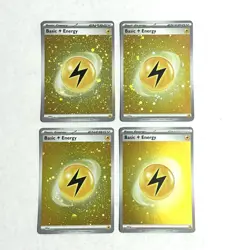 x4 Pokemon TCG Lightning Energy Cosmo Holo Pokemon 151 Energies - Image 1