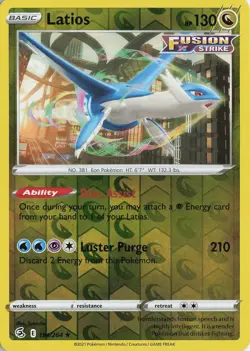 Latios Reverse Holo Rare - SWSH08: Fusion Strike #194/264 Pokemon TCG - Image 1