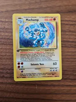 1st Edition Pokemon TCG Machamp Holo Rare Base Set 8/102 - Image 1