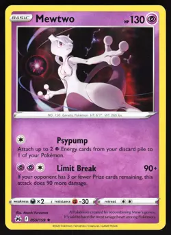 Mewtwo 059/159 Pokemon Crown Zenith Holo Rare NM - Image 1