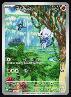 Meditite 153/142 Pokemon SV07: Stellar Crown Illustration Rare NM - Image 1