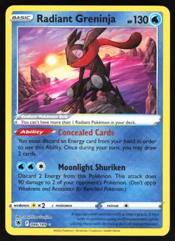 Radiant Greninja 046/189 Pokemon SWSH10: Astral Radiance Radiant Rare NM/MINT - Image 1