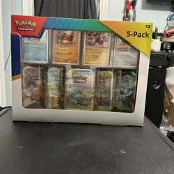 Pokemon TCG: 2023 Paldea Friends Mini Tin Costco 5 Pack New/Factory Sealed - Image 1