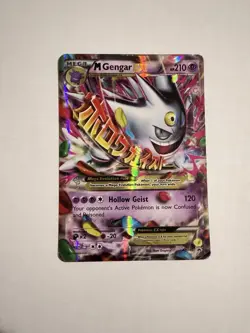Pokemon TCG Mega Gengar EX Black Star Promos XY166 Shiny Holo Rare - Damaged* - Image 1