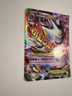Pokemon TCG Mega Gengar EX Black Star Promos XY166 Shiny Holo Rare - Damaged* - Image 2
