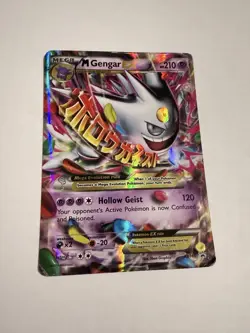 Pokemon TCG Mega Gengar EX Black Star Promos XY166 Shiny Holo Rare - Damaged* - Image 3