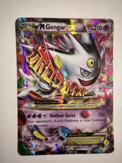 Pokemon TCG Mega Gengar EX Black Star Promos XY166 Shiny Holo Rare - Damaged* - Image 4