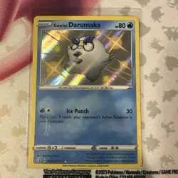 Pokemon TCG Shining Fates Galarian Darumaka Shiny Holo Rare SV023/SV122 NM - Image 1