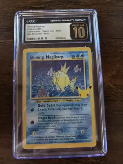 CGC 10 PRISTINE Shining Magikarp 66/64 Neo Revelation Celebrations Pokemon Holo - Image 1
