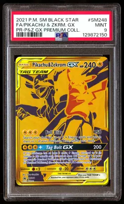 PSA 9 Pikachu & Zekrom Gx Sm248 Premium Collection Sm Black Star Promo Pokemon - Image 1