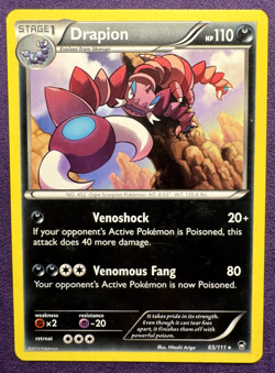 Drapion 65/111 DMG - B1G1F - RARE Non Holo Furious Fists Pokemon Card (MP/HP) - Image 1
