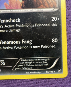 Drapion 65/111 DMG - B1G1F - RARE Non Holo Furious Fists Pokemon Card (MP/HP) - Image 4