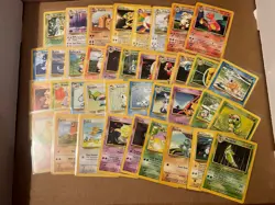 Complete Base Set 17-102 NM-lp Rare Commons And Uncommons Non Holo Pokemon Cards - Image 1