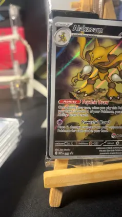 Pokemon Center Mega Evolution MEP 009 Alakazam Promo Card Stamped Sealed English - Image 2