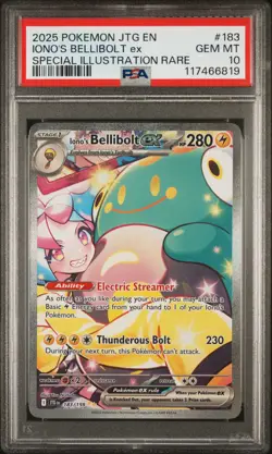 2025 POKEMON JTG SPECIAL ILLUSTRATION RARE #183 IONO'S BELLIBOLT EX PSA 10 - Image 1