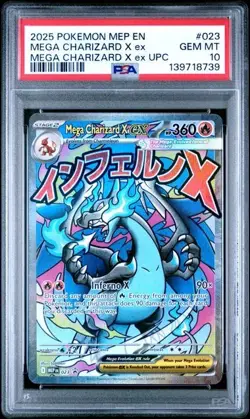 2025 POKEMON MEP PROMO ULTRA-PREMIUM COLLECTION #023 MEGA CHARIZARD X EX PSA 10 - Image 1