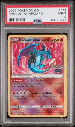2022 Pokemon Go Radiant Charizard #011 PSA 9 Mint - Image 1