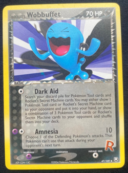 Pokemon TCG Rocket's Wobbuffet EX Team Rocket Returns 47/109 Regular Uncommon LP - Image 1