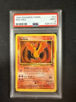 1999 Pokemon Moltres 27/62 Fossil Regular PSA 9 - Image 1