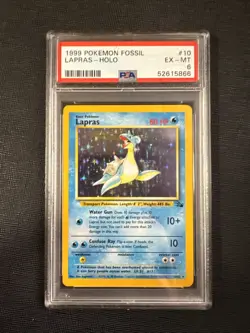1999 Lapras Fossil Holo PSA 6 Pokemon 10/62 - Image 1