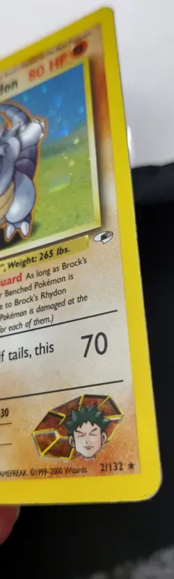 Pokemon Vintage EN Brock's Rhydon Gym Heroes Holo Rare #002/132 MP-HP (see descr - Image 3