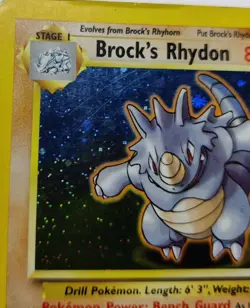 Pokemon Vintage EN Brock's Rhydon Gym Heroes Holo Rare #002/132 MP-HP (see descr - Image 5